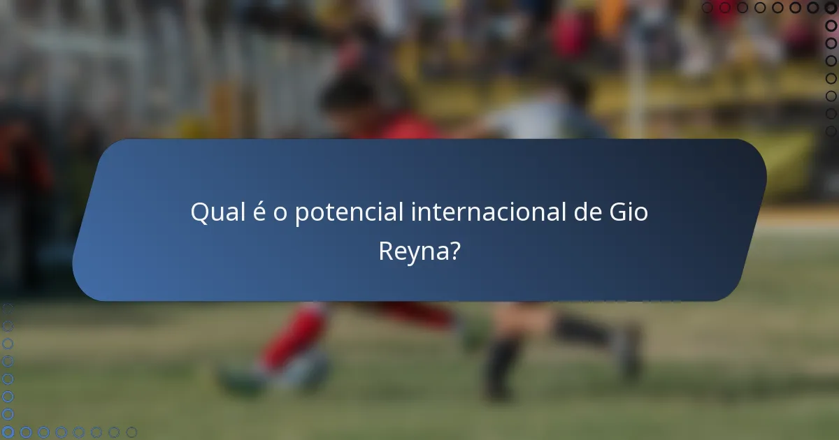 Qual é o potencial internacional de Gio Reyna?